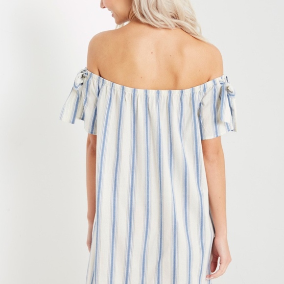 Striped Off the Shoulder Dress - Picture 5 of 7